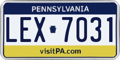 PA license plate LEX7031