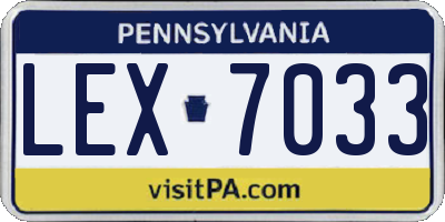 PA license plate LEX7033