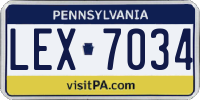 PA license plate LEX7034