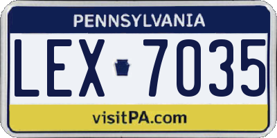 PA license plate LEX7035