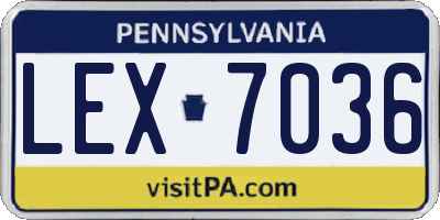 PA license plate LEX7036