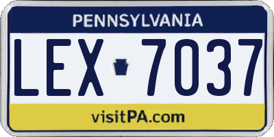 PA license plate LEX7037