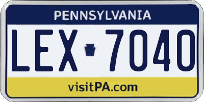 PA license plate LEX7040