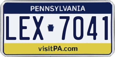 PA license plate LEX7041