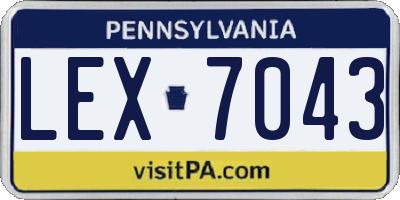 PA license plate LEX7043