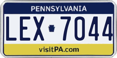 PA license plate LEX7044