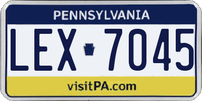 PA license plate LEX7045