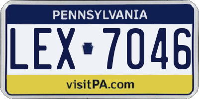 PA license plate LEX7046