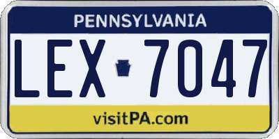 PA license plate LEX7047