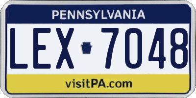 PA license plate LEX7048