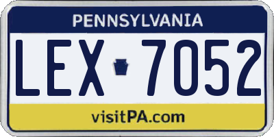 PA license plate LEX7052