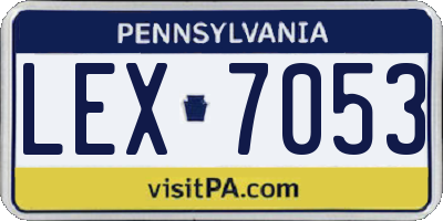 PA license plate LEX7053