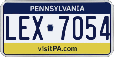 PA license plate LEX7054