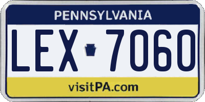 PA license plate LEX7060