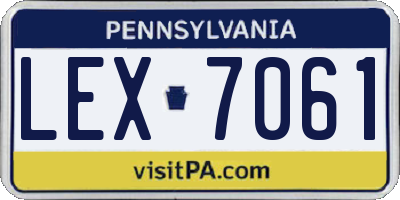 PA license plate LEX7061