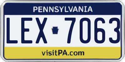 PA license plate LEX7063