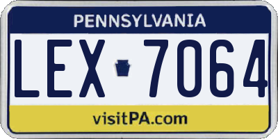 PA license plate LEX7064