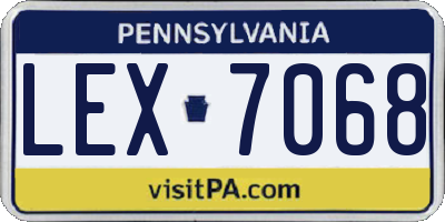 PA license plate LEX7068