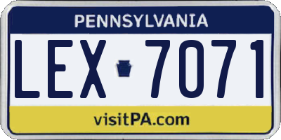 PA license plate LEX7071