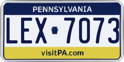 PA license plate LEX7073