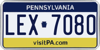 PA license plate LEX7080