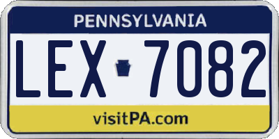 PA license plate LEX7082
