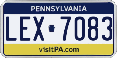 PA license plate LEX7083