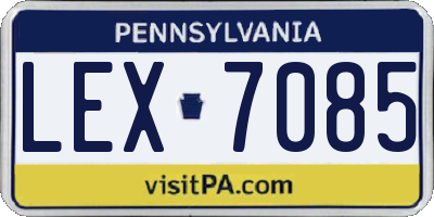 PA license plate LEX7085