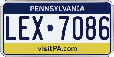 PA license plate LEX7086