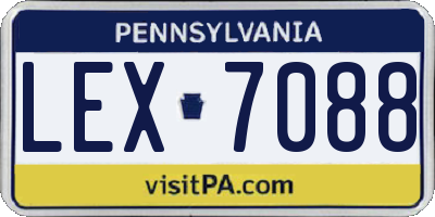 PA license plate LEX7088