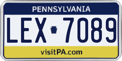 PA license plate LEX7089