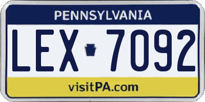 PA license plate LEX7092