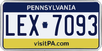 PA license plate LEX7093