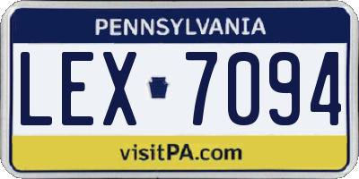 PA license plate LEX7094