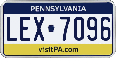 PA license plate LEX7096