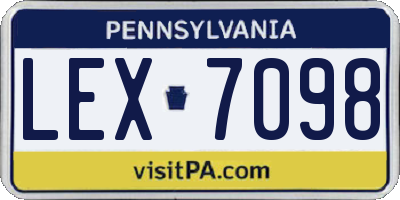 PA license plate LEX7098