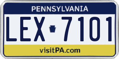 PA license plate LEX7101