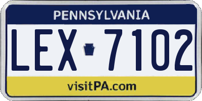 PA license plate LEX7102