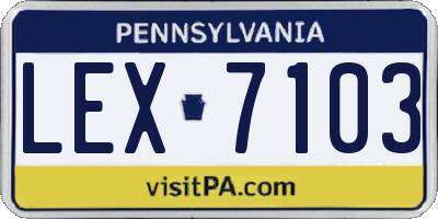 PA license plate LEX7103