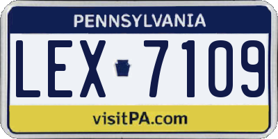 PA license plate LEX7109