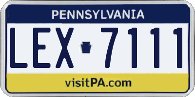 PA license plate LEX7111
