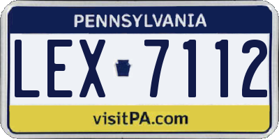 PA license plate LEX7112