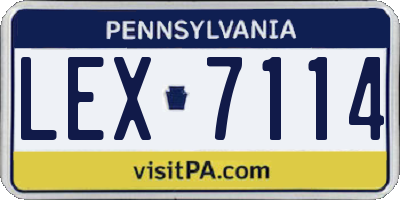 PA license plate LEX7114