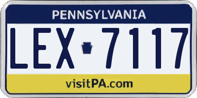PA license plate LEX7117