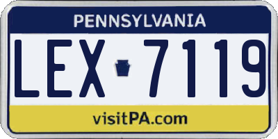 PA license plate LEX7119