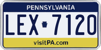 PA license plate LEX7120