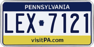 PA license plate LEX7121
