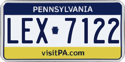 PA license plate LEX7122