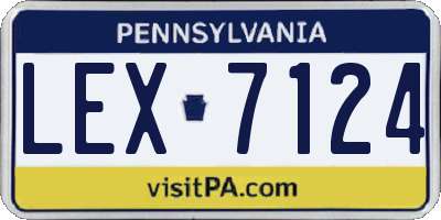 PA license plate LEX7124