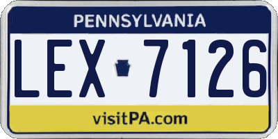 PA license plate LEX7126